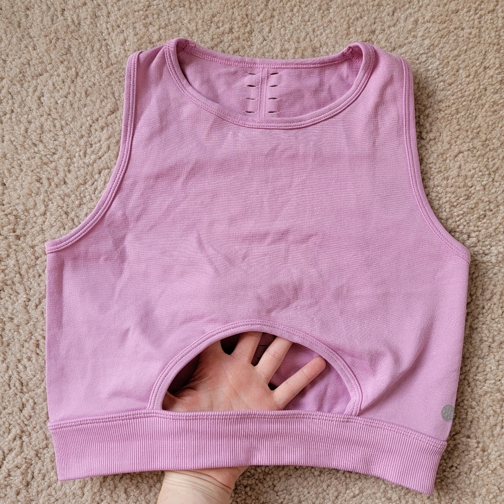 Athletica Crop Active Tank Top Pink Cutout